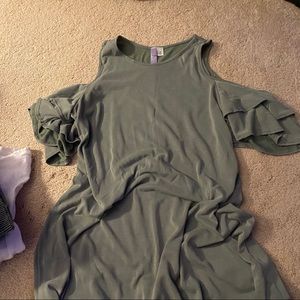 Green Cold Shoulder Dress